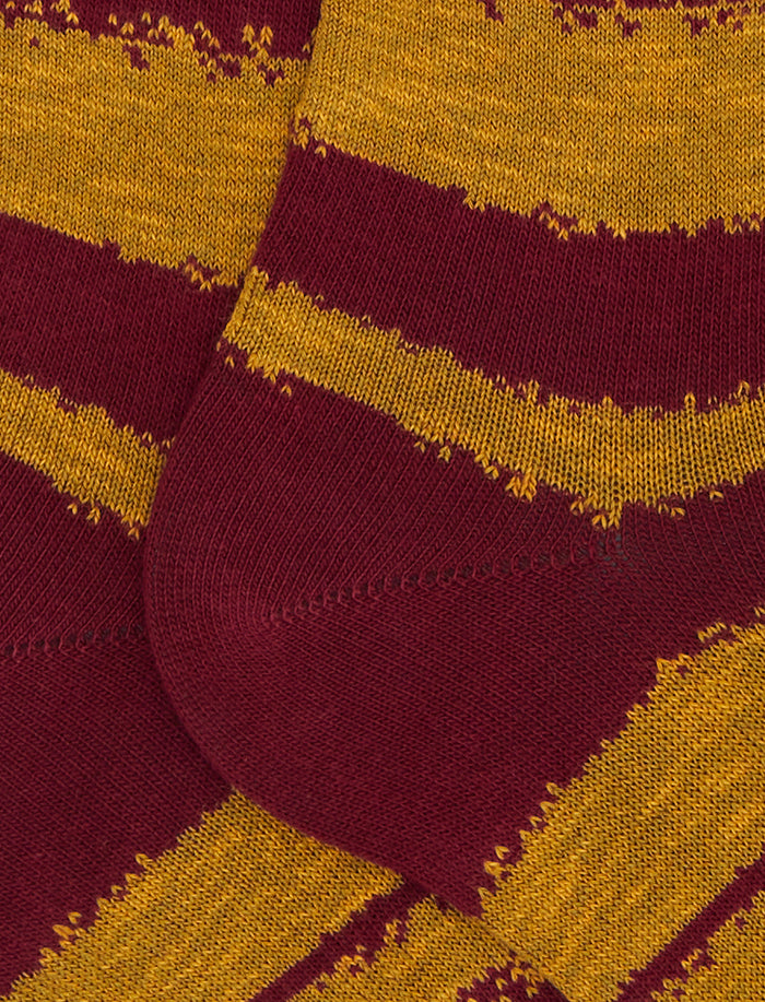 Calze lunghe donna cotone bordò riga sfumata - Gallo 1927 - Official Online Shop