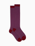 Calze lunghe donna cotone bordò righe windsor - Gallo 1927 - Official Online Shop