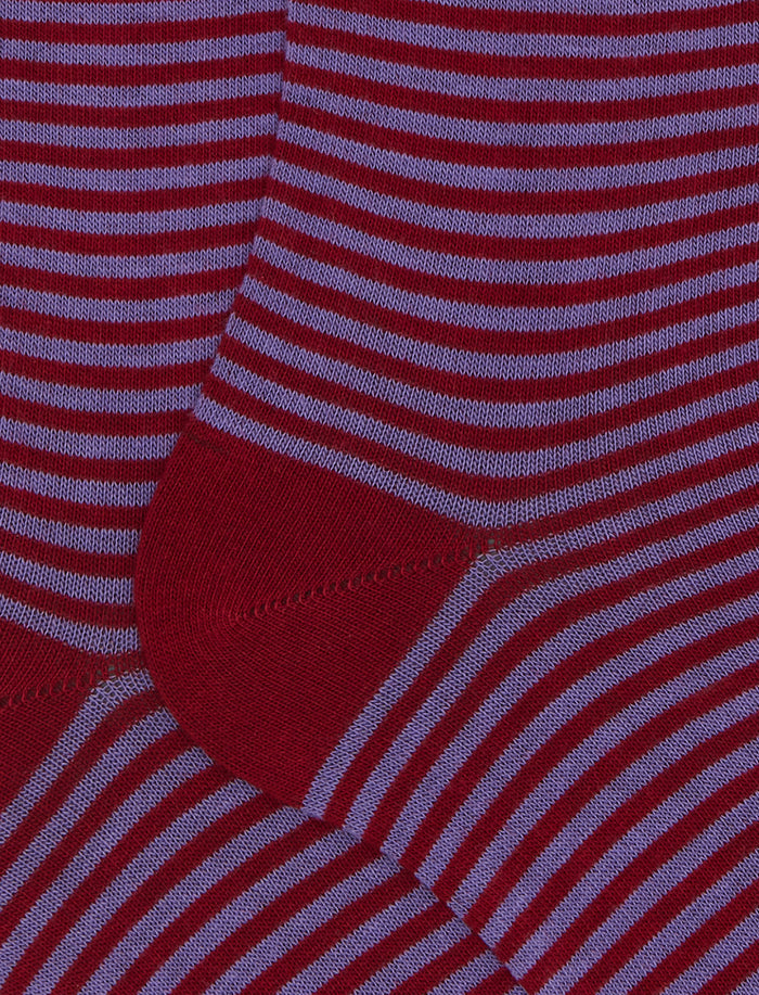 Calze lunghe donna cotone bordò righe windsor - Gallo 1927 - Official Online Shop