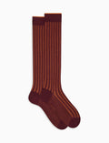 Calze lunghe donna cotone caldo bordò vanisé a coste larghe