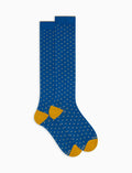 Calze lunghe donna cotone fantasia pois azzurro - Gallo 1927 - Official Online Shop