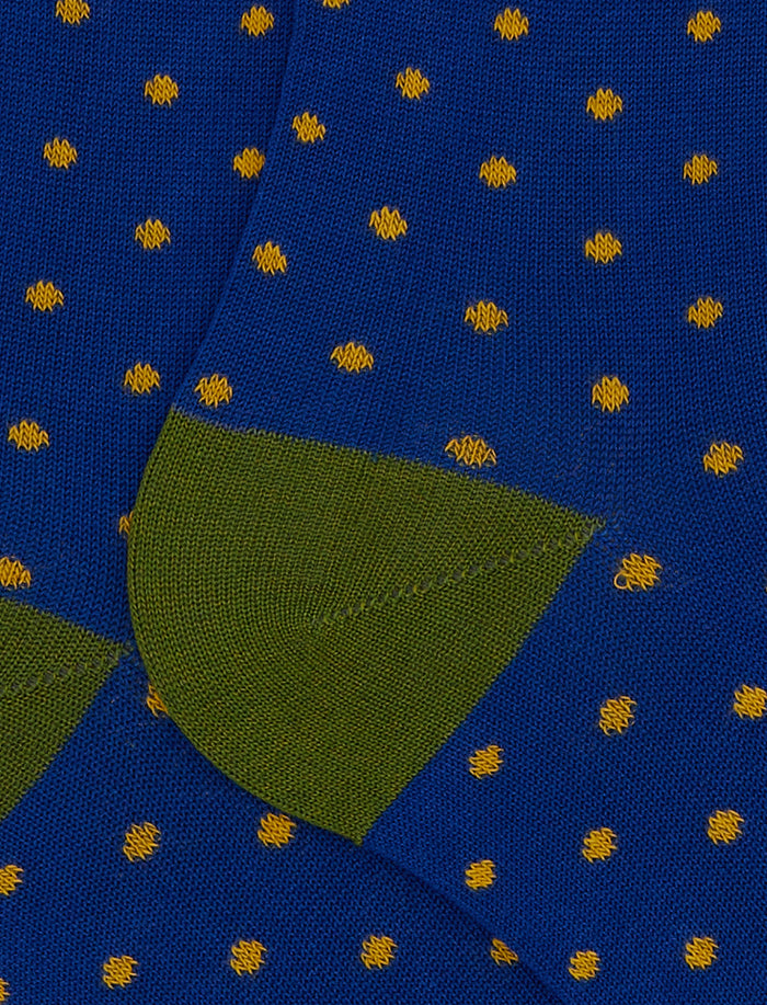 Calze lunghe donna cotone fantasia pois blu - Gallo 1927 - Official Online Shop