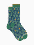 Calze lunghe donna cotone fantasia tennis verde - Gallo 1927 - Official Online Shop