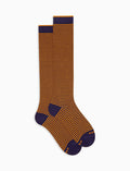 Calze lunghe donna cotone viola righe windsor - Gallo 1927 - Official Online Shop