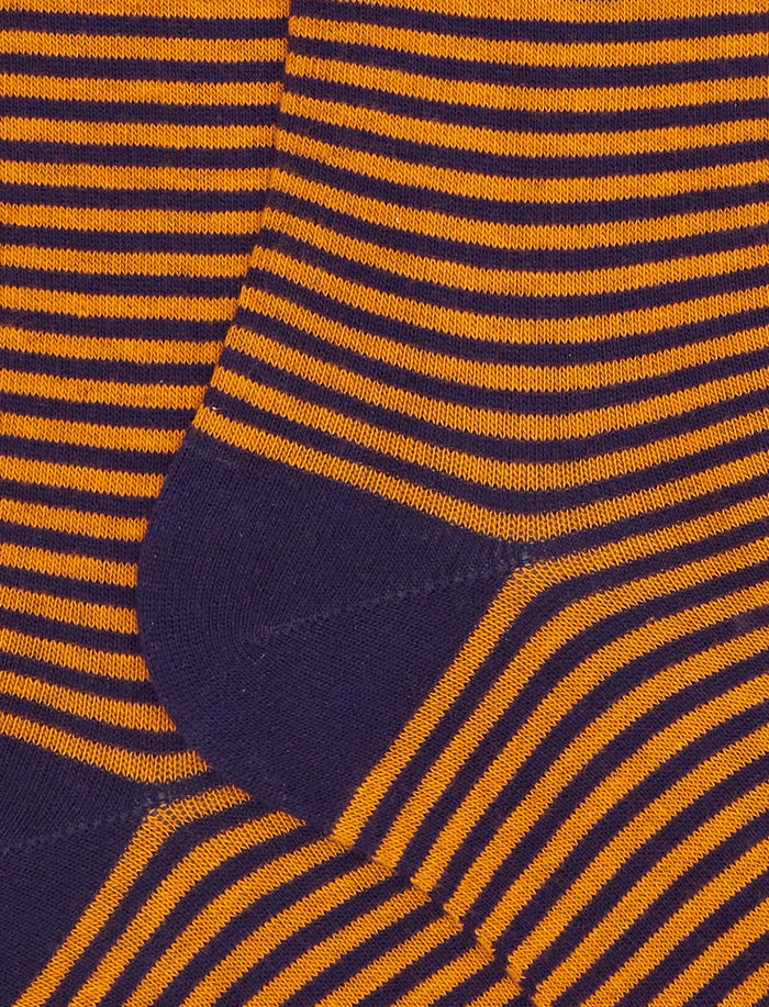 Calze lunghe donna cotone viola righe windsor - Gallo 1927 - Official Online Shop
