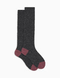Calze lunghe donna lana bouclé grigio tinta unita e contrasti - Gallo 1927 - Official Online Shop