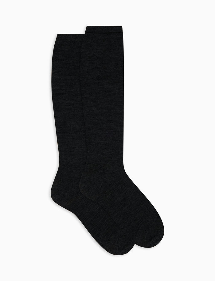 Calze lunghe donna lana grigio tinta unita - Gallo 1927 - Official Online Shop