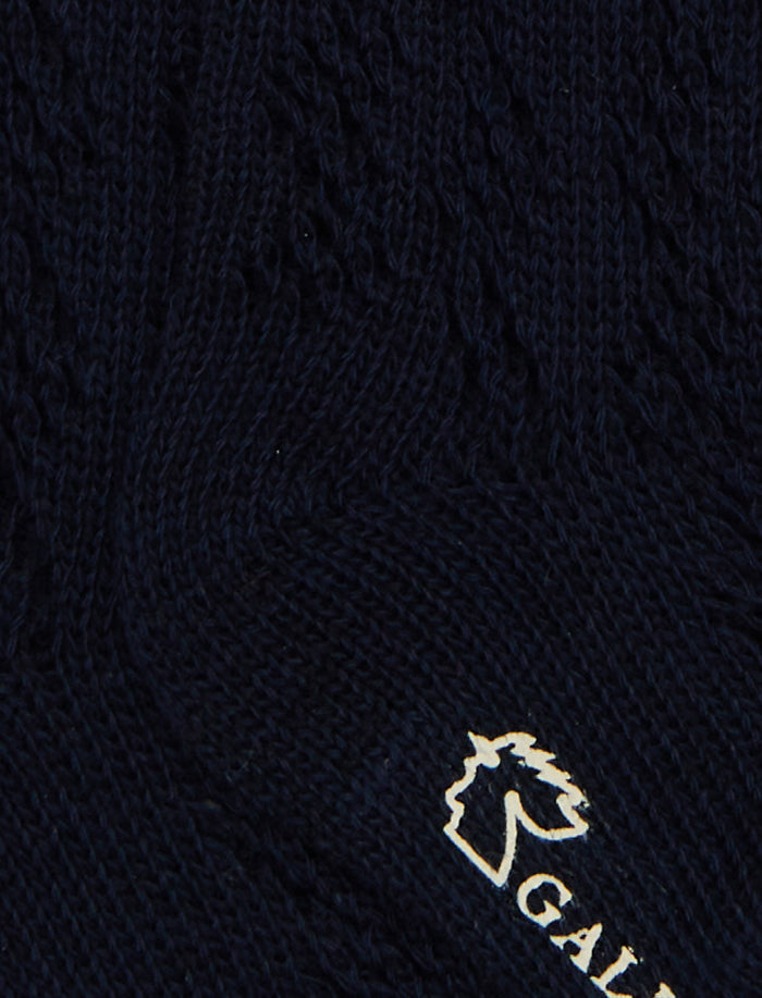 Calze lunghe traforate bambino cotone blu tinta unita - Gallo 1927 - Official Online Shop
