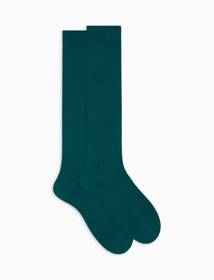 Calze lunghe uomo cashmere blu tinta unita - Gallo 1927 - Official Online Shop