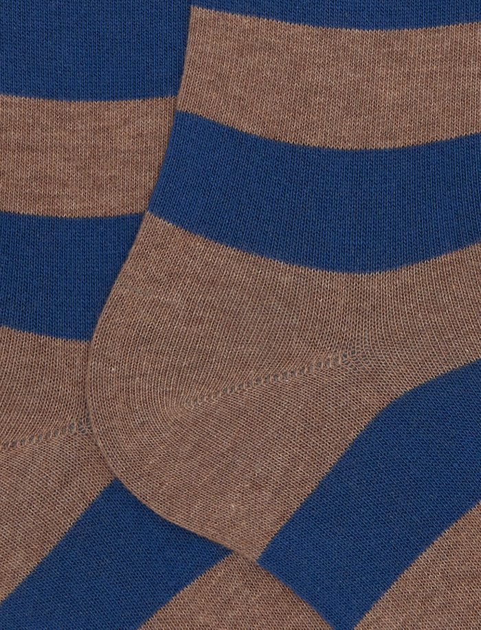 Calze lunghe uomo cotone beige righe bicolore - Gallo 1927 - Official Online Shop