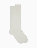 Calze lunghe uomo cotone bianco tinta unita a coste - Gallo 1927 - Official Online Shop