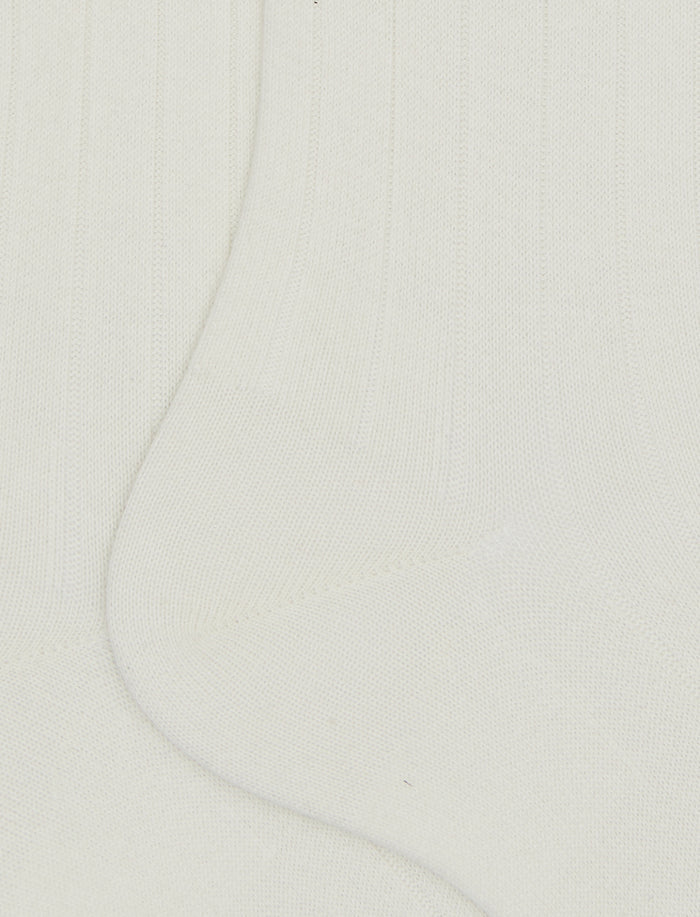 Calze lunghe uomo cotone bianco tinta unita a coste - Gallo 1927 - Official Online Shop