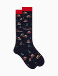 Calze lunghe uomo cotone blu fantasia baite innevate - Gallo 1927 - Official Online Shop