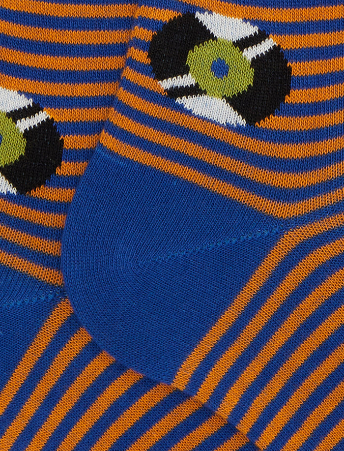 Calze lunghe uomo cotone blu fantasia dischi vinile - Gallo 1927 - Official Online Shop
