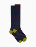Calze lunghe uomo cotone blu fantasia pois - Gallo 1927 - Official Online Shop