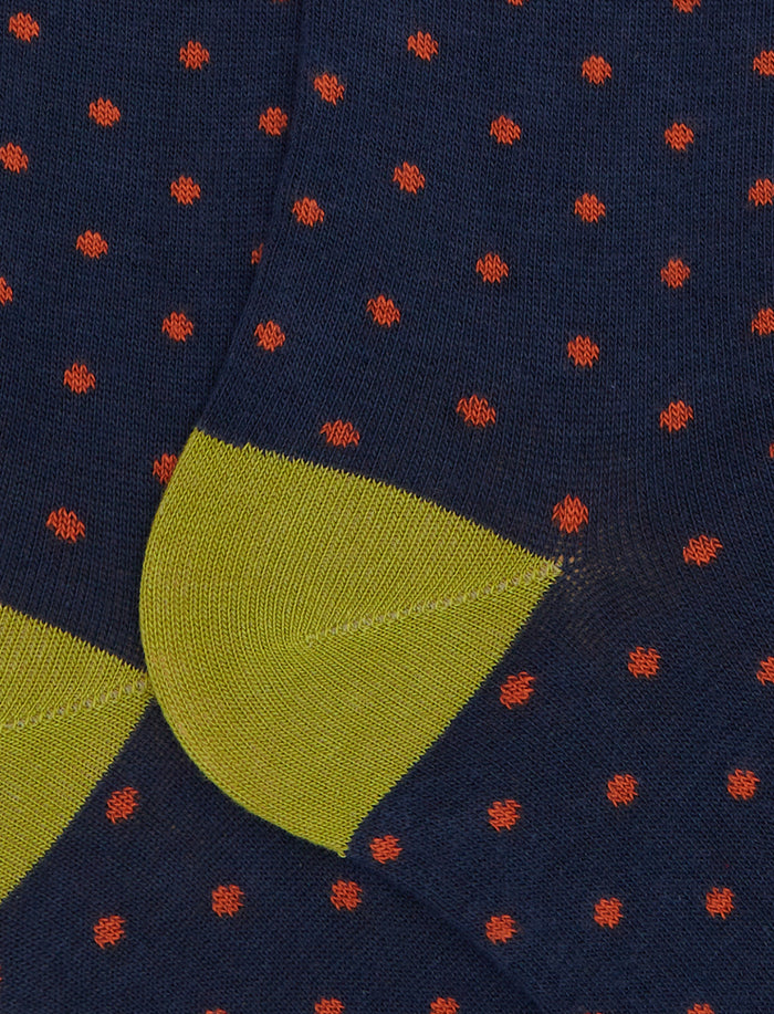 Calze lunghe uomo cotone blu fantasia pois - Gallo 1927 - Official Online Shop