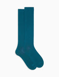 Calze lunghe uomo cotone blu tinta unita - Gallo 1927 - Official Online Shop