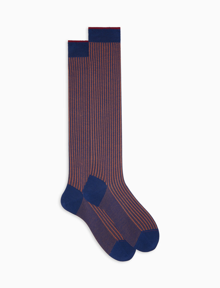 Calze lunghe uomo cotone blu vanisé - Gallo 1927 - Official Online Shop