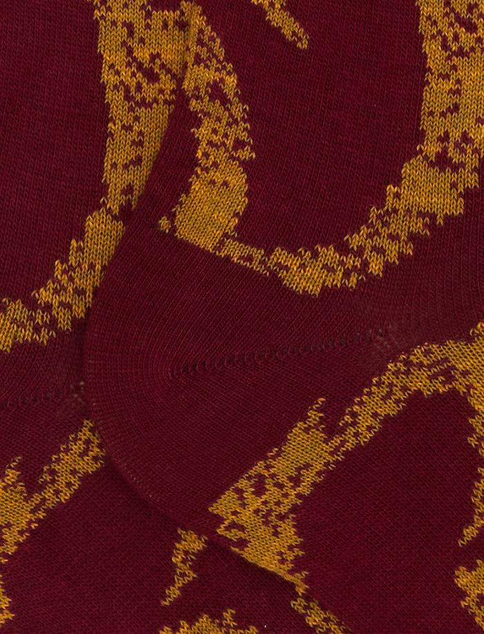 Calze lunghe uomo cotone bordò fantasia broccato - Gallo 1927 - Official Online Shop