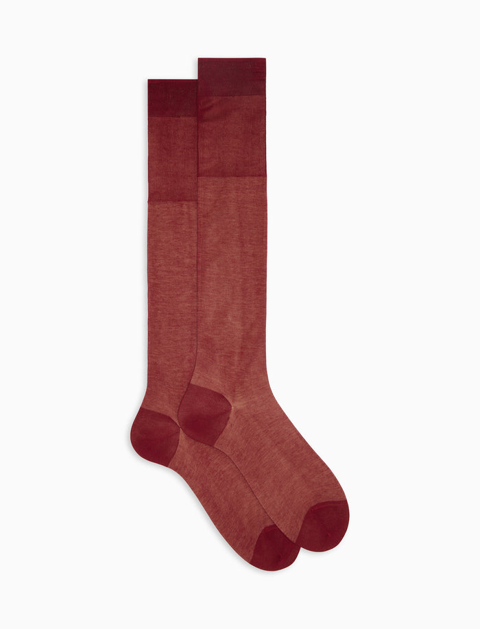 Calze lunghe uomo cotone bordò fantasia cangiante - Gallo 1927 - Official Online Shop
