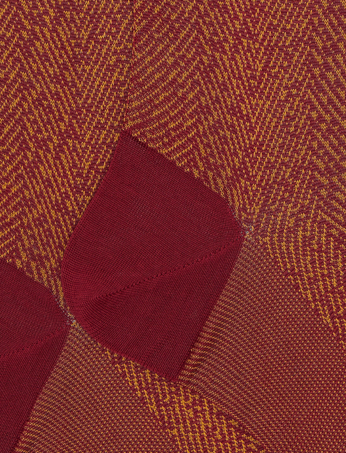 Calze lunghe uomo cotone bordò fantasia spigato