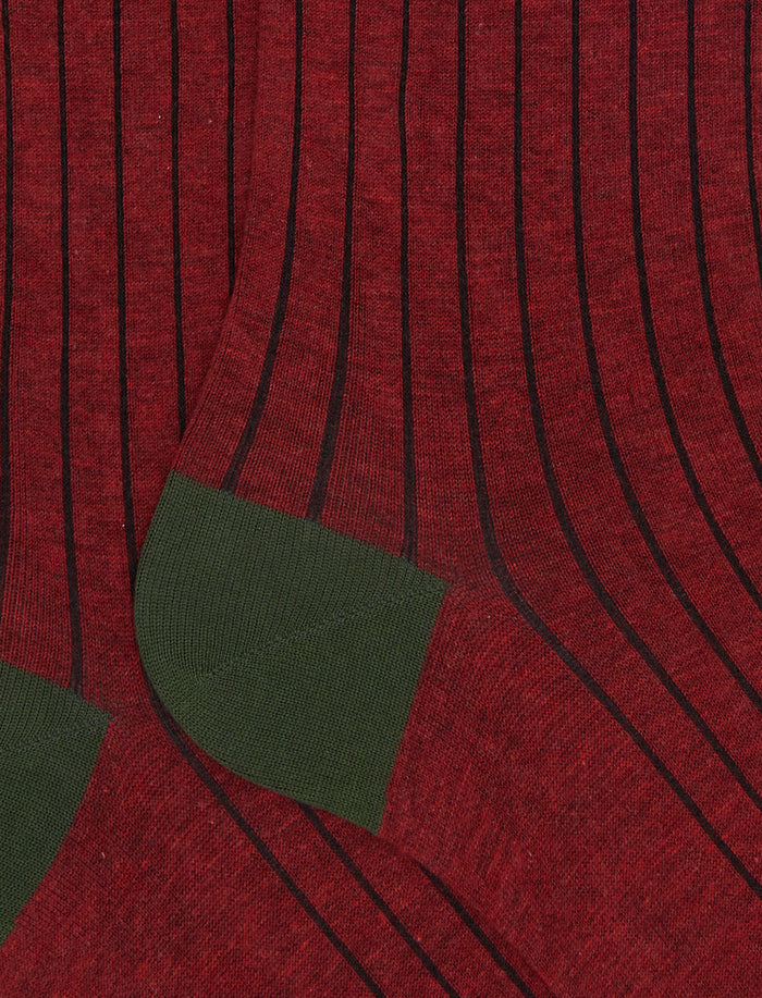 Calze lunghe uomo cotone bordò tinta unita con contrasti - Gallo 1927 - Official Online Shop