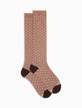 Calze lunghe uomo cotone caldo beige fantasia pois