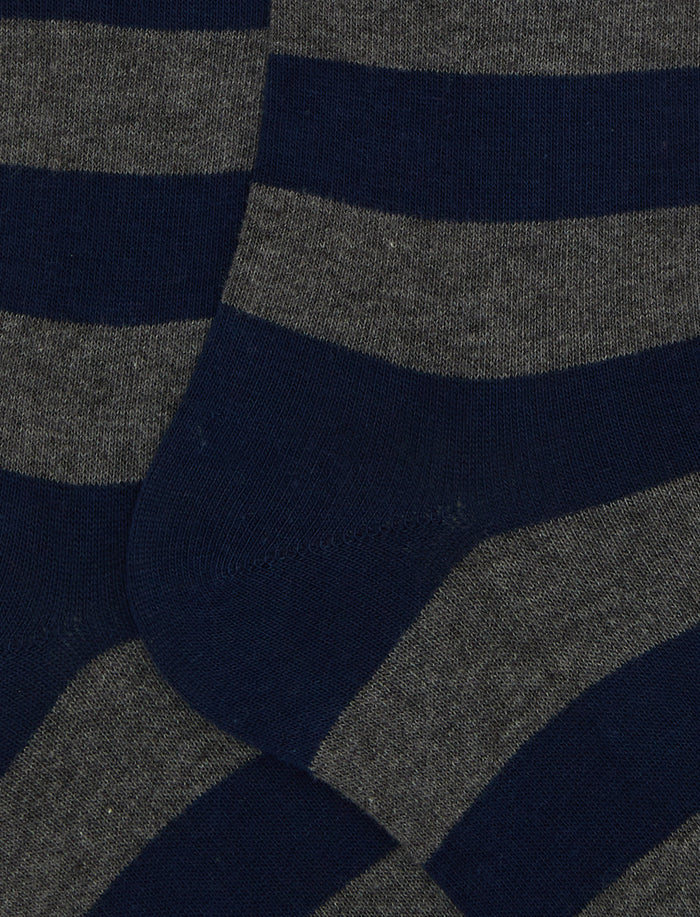 Calze lunghe uomo cotone royal righe bicolore - Gallo 1927 - Official Online Shop
