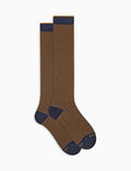 Calze lunghe uomo cotone caldo blu righe windsor