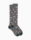 Calze lunghe uomo cotone caldo grigie fantasia husky sulla neve