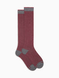 Calze lunghe uomo cotone caldo grigie righe windsor