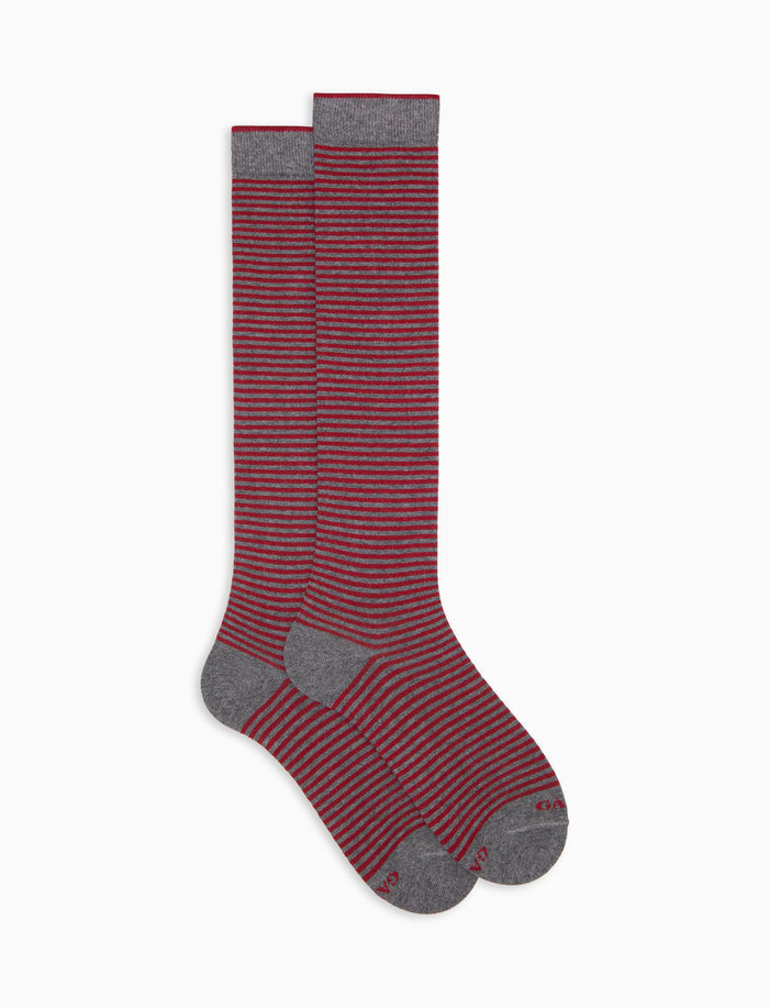 Calze lunghe uomo cotone caldo grigie righe windsor