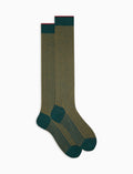 Calze lunghe uomo cotone color pavone costa vanisé