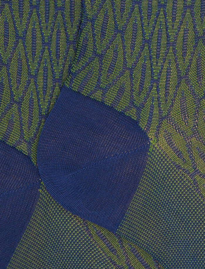 Calze lunghe uomo cotone fantasia geometrico blu - Gallo 1927 - Official Online Shop