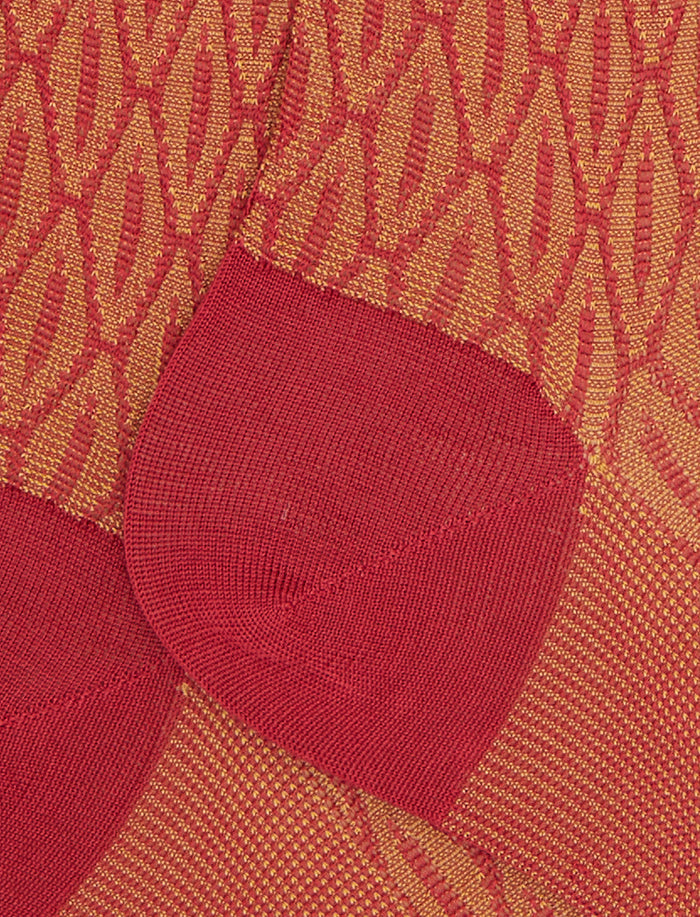 Calze lunghe uomo cotone fantasia geometrico rosso - Gallo 1927 - Official Online Shop