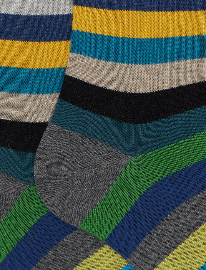 Calze lunghe uomo cotone grigio righe pari - Gallo 1927 - Official Online Shop