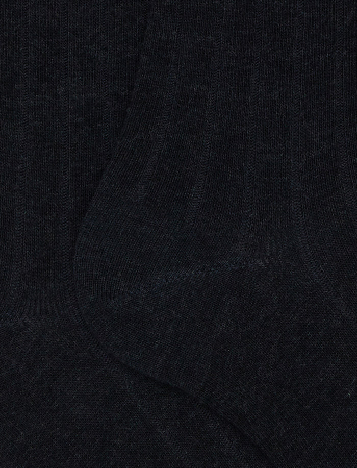 Calze lunghe uomo cotone grigio tinta unita a coste - Gallo 1927 - Official Online Shop