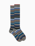 Calze lunghe uomo cotone righe multicolor grigio - Gallo 1927 - Official Online Shop