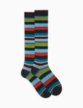 Calze lunghe uomo cotone righe multicolor grigio - Gallo 1927 - Official Online Shop