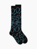 Calze lunghe uomo cotone marrone fantasia broccato - Gallo 1927 - Official Online Shop
