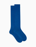 Calze lunghe uomo cotone tinta unita azzurro - Gallo 1927 - Official Online Shop