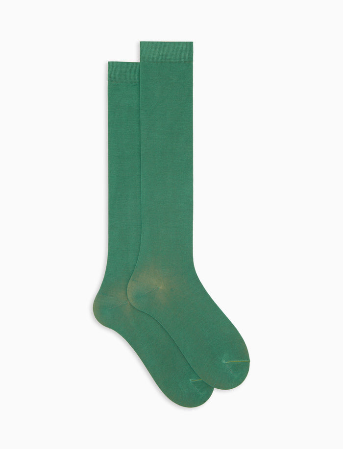 Calze lunghe uomo cotone tinta unita verde - Gallo 1927 - Official Online Shop