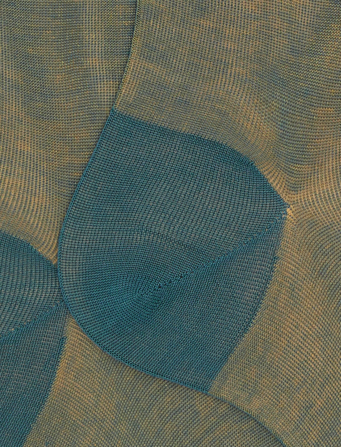 Calze lunghe uomo cotone verde fantasia cangiante - Gallo 1927 - Official Online Shop