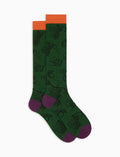 Calze lunghe uomo cotone verde fantasia grappoli d'uva - Gallo 1927 - Official Online Shop