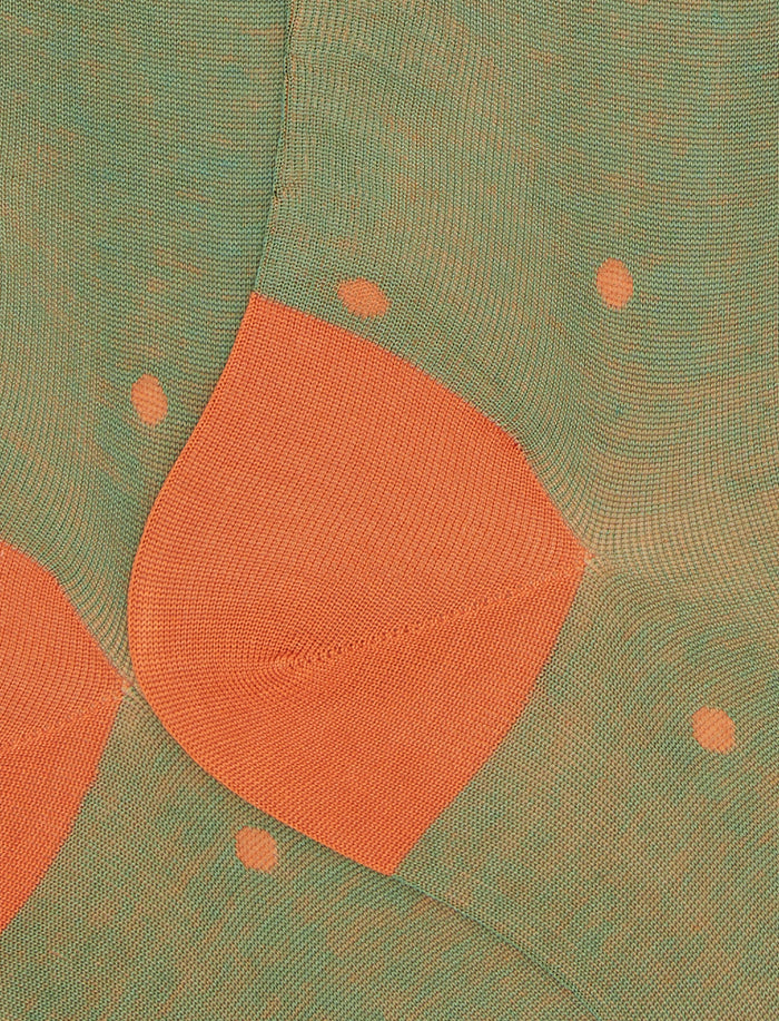 Calze lunghe uomo cotone verde fantasia pois su cangiante - Gallo 1927 - Official Online Shop