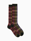 Calze lunghe uomo cotone verde fantasia tartan - Gallo 1927 - Official Online Shop