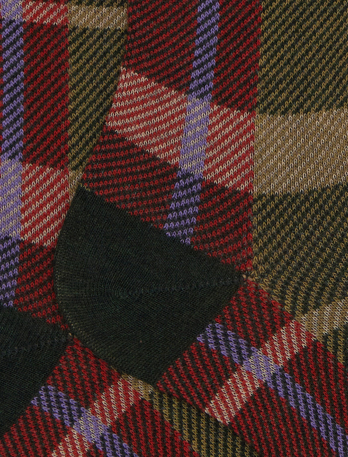 Calze lunghe uomo cotone verde fantasia tartan - Gallo 1927 - Official Online Shop