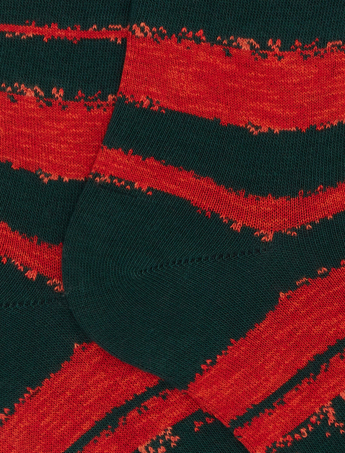 Calze lunghe uomo cotone verde riga sfumata - Gallo 1927 - Official Online Shop