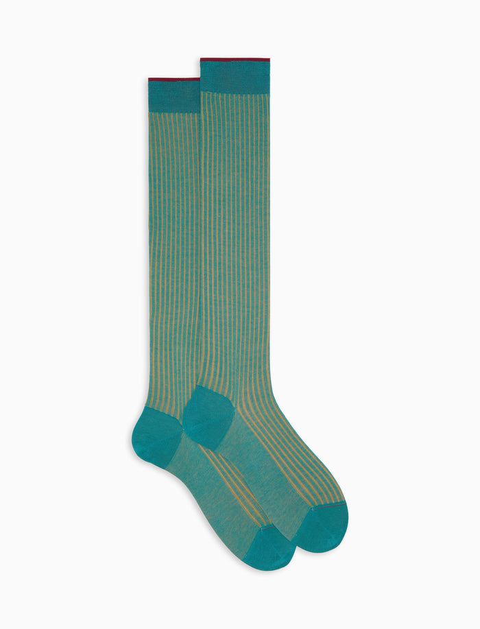 Calze lunghe uomo cotone verde vanisé - Gallo 1927 - Official Online Shop