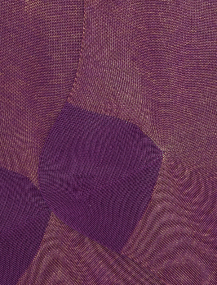 Calze lunghe uomo cotone viola fantasia effetto cangiante